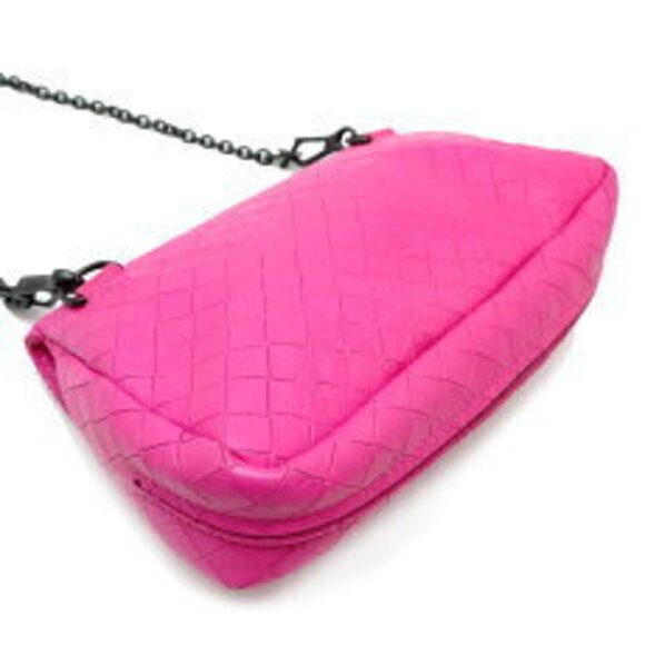 Bottega Veneta Intrecciato Mirage Butterfly Chain Shoulder Bag Pink - Picture 4 of 9